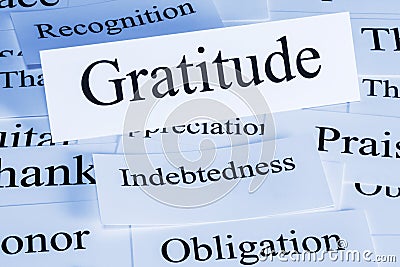 Gratitude Concept in Words Stock Photo