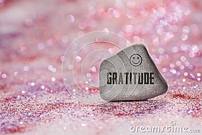 Gratitude engrave on stone Stock Photo