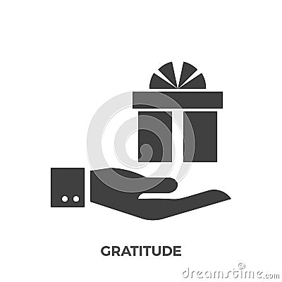 Gratitude Glyph Vector Icon. Vector Illustration