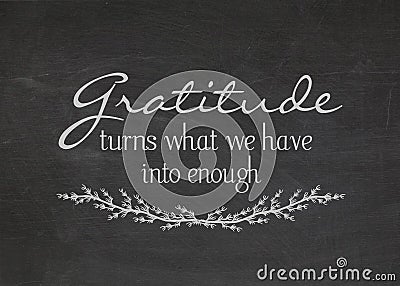 Gratitude quote on blackboard Stock Photo