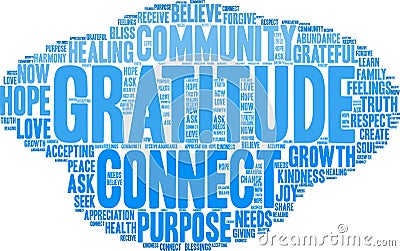 Gratitude Word Cloud Stock Photo