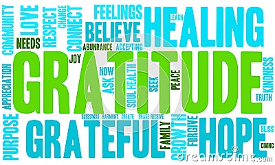 Gratitude Word Cloud Vector Illustration