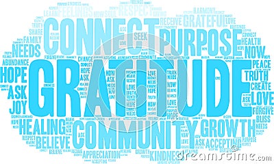 Gratitude Word Cloud Vector Illustration