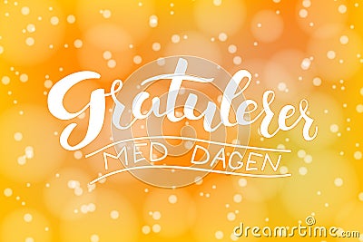 Gratulerer med dagen. Happy birthday card in Norwegian Vector Illustration