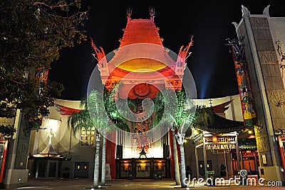 Graumans Chinese Theater at night Editorial Stock Photo