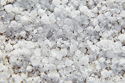 Graupel, snow pellets or soft hail texture, background. Form of precipitation, macro Stock Photo