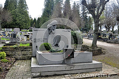 Grave alois Jirasek in his native Hronov Editorial Stock Photo