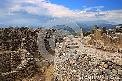 Grave circle in Mycenae Stock Photo