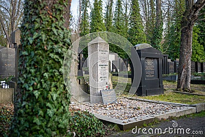 The grave of famous writer Franz Kafka Editorial Stock Photo