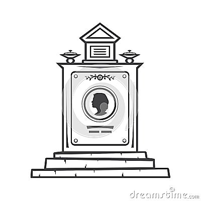 grave gravestone monument Vector Illustration