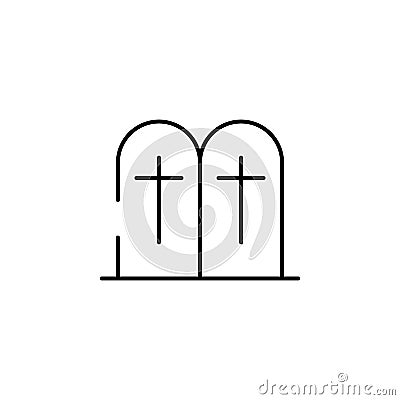 grave icon. Element of judaism for mobile concept and web apps iicon. Thin line icon for website design and development, app Stock Photo