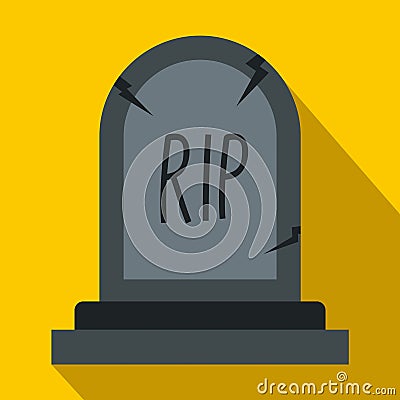 Grave icon, flat style Stock Photo