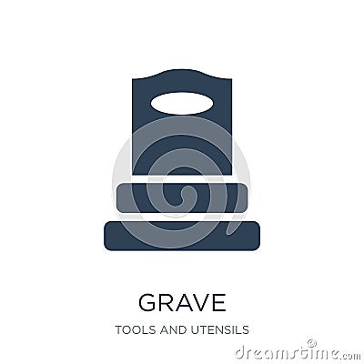 grave icon in trendy design style. grave icon isolated on white background. grave vector icon simple and modern flat symbol for Vector Illustration