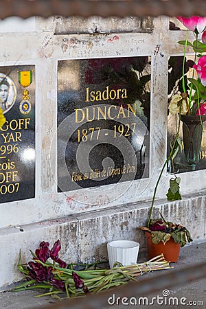 The Grave of Isadora Duncan Editorial Stock Photo