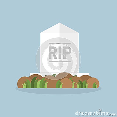 Grave RIP icon, vector illustion flat design style. Vector Illustration