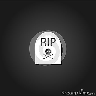 Grave RIP icon flat Vector Illustration