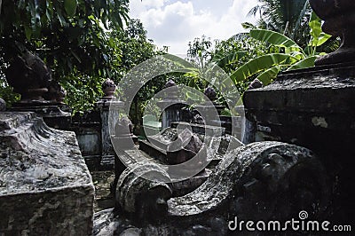 Grave site in the middle of the jungle of Cambodia. Editorial Stock Photo