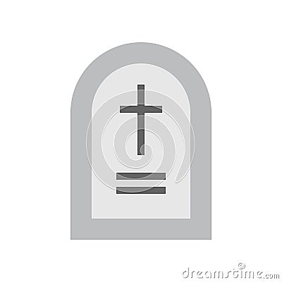 Grave stone, Halloween related icon, flat design Vector Illustration