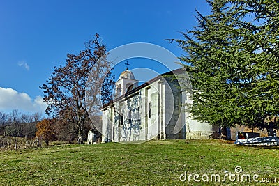 The grave of Yane Sandanski and old church near Rozhen Monastery, Bulgaria Stock Photo