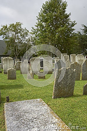 Grave yard of headstones Editorial Stock Photo