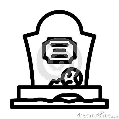 grave zombie evil line icon vector illustration Cartoon Illustration