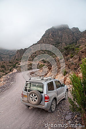 Gravel off-road in Oman Hajar mountains Editorial Stock Photo