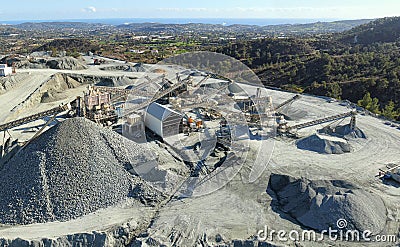 Gravel quarry and stone crushing and screening plant Stock Photo