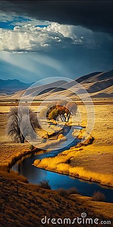 Gravel road crossing the Namibian steppe with mountains in the background, Namibia, Africa Stock Photo