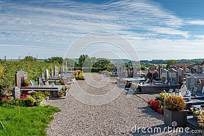 Graves in a cemetery in France Editorial Stock Photo