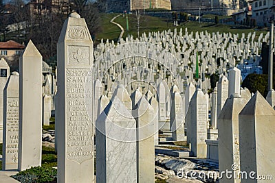 Graveyard in Bosnia and Herzegovina Editorial Stock Photo