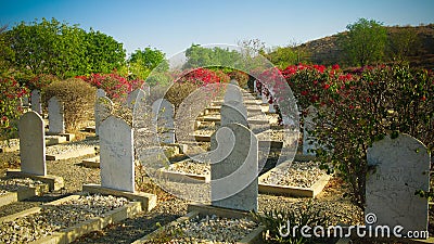 Graves of the Italian Martyre at the italian cemetery, Keren, Eritrea Editorial Stock Photo