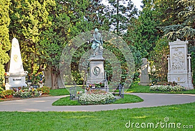 Graves of Mozart, Beethoven and Shubert Stock Photo