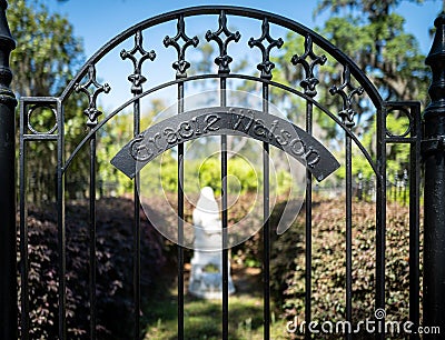 Gravesite of Gracie Watson in the Bonaventure Cemetery in Savannah Georgia Editorial Stock Photo