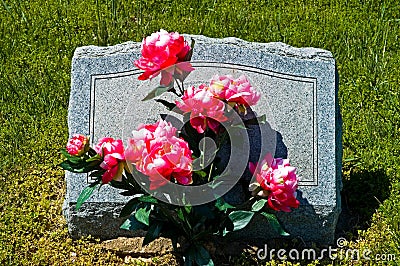 Gravestone in Country Cemetery Stock Photo