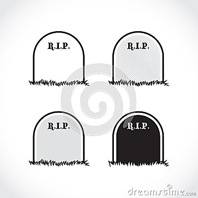 Gravestone - set of Cartoon Illustration