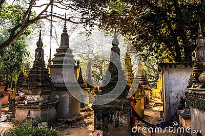 Gravestones near angkor wat Stock Photo