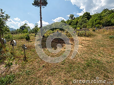 Graveyard at Scarisoara hamlet, Cerna Mountains, Romania Stock Photo
