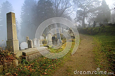 graveyard in transylvania Stock Photo