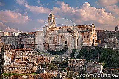 Gravina in Puglia, Bari, Italy: landscape of the old town with the ancient Santa Maria Assunta cathedral Stock Photo