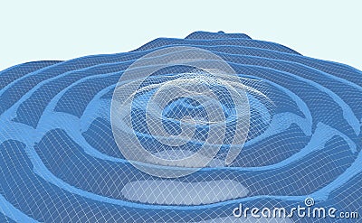 A Gravitational waves abstract duotone Cartoon Illustration