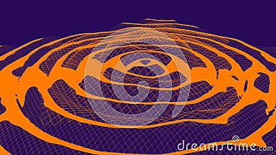 A Gravitational waves abstract duotone illustration Cartoon Illustration