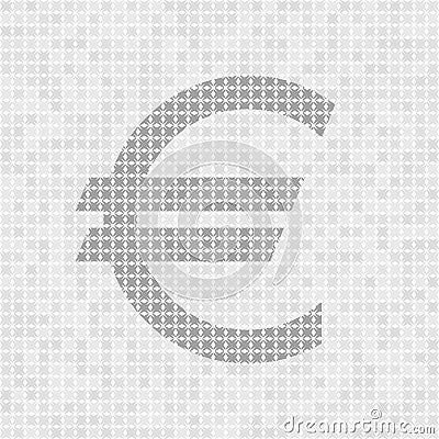 Gray abstract grid vector euro symbol Vector Illustration