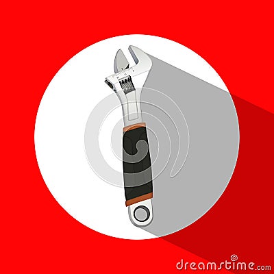 Gray adjustable end wrench on the background Stock Photo