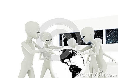 Gray aliens Cartoon Illustration