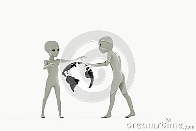 Gray aliens Cartoon Illustration