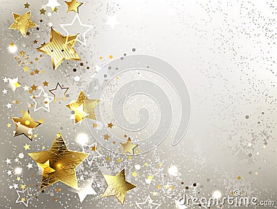 Gray background with gold stars Vector Illustration