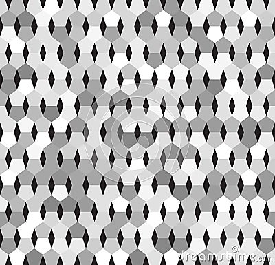 Gray and black pentagon pattern. Seamless vector background Vector Illustration