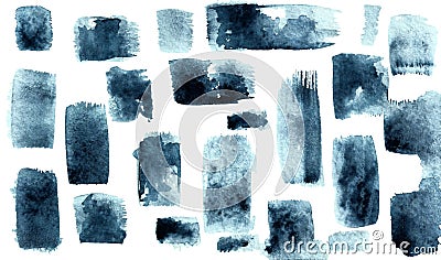 Gray blue spots with a brush. Vertical and horizontal strokes. Stock Photo