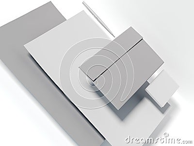 Gray branding mockup. 3d rendering Stock Photo