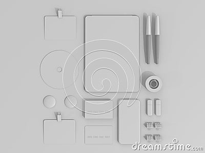 Gray Branding Mockup set. Business template Stock Photo